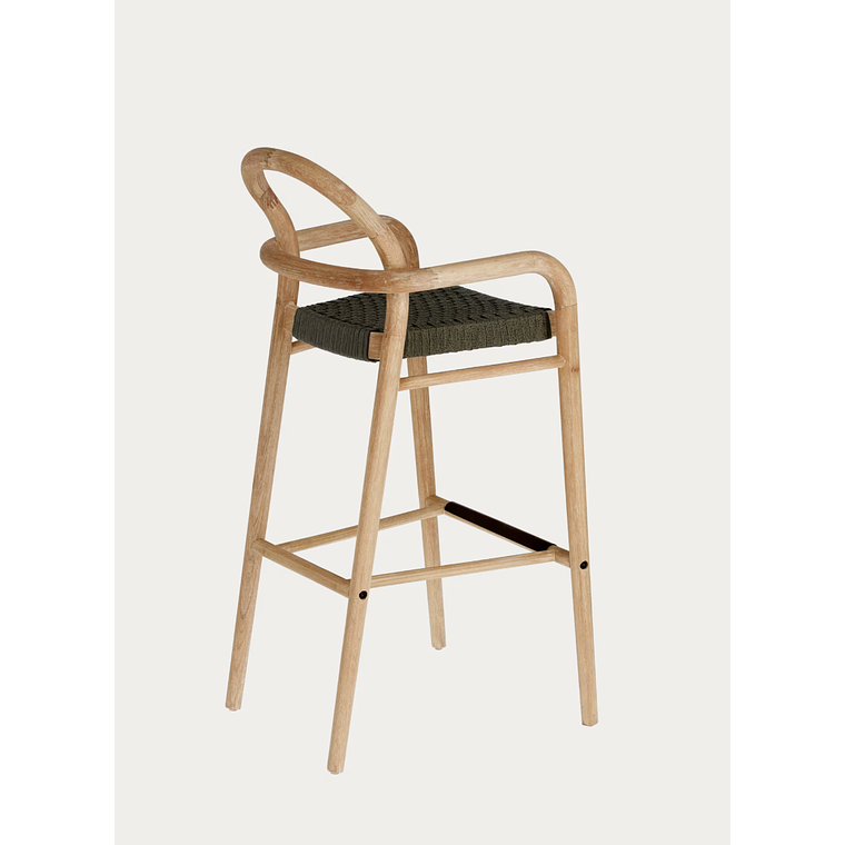 Taburete Sheryl de madera maciza de eucalipto y cuerda verde altura 79 cm FSC 100% 8