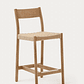 Taburete Yalia respaldo madera maciza roble acabado natural y asiento cuerda 65cm FSC 100% - Miniatura 1