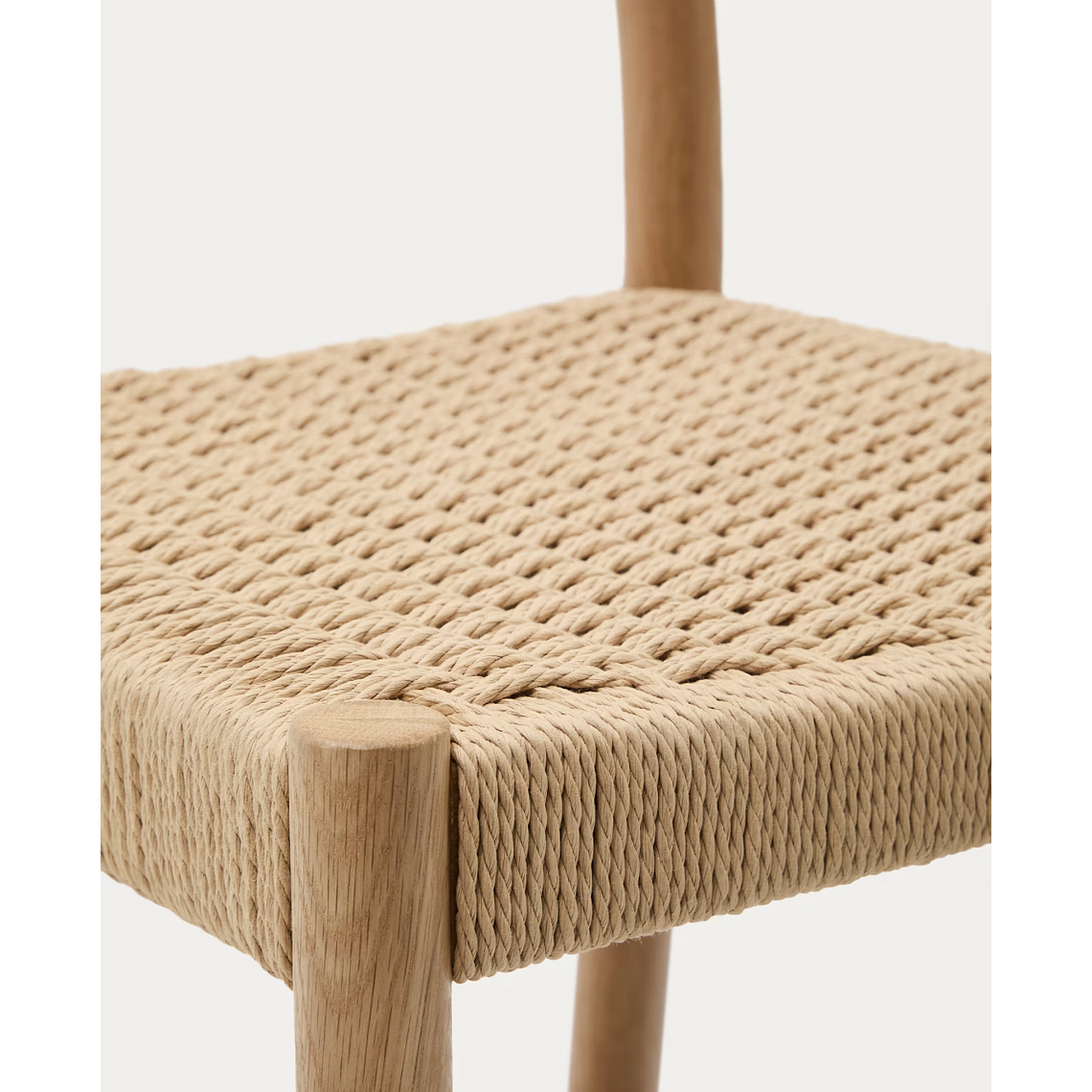 Taburete Yalia respaldo madera maciza roble acabado natural y asiento cuerda 65cm FSC 100% 4