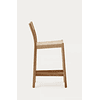 Taburete Yalia respaldo madera maciza roble acabado natural y asiento cuerda 65cm FSC 100%