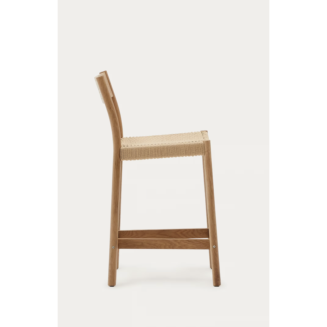 Taburete Yalia respaldo madera maciza roble acabado natural y asiento cuerda 65cm FSC 100% 5