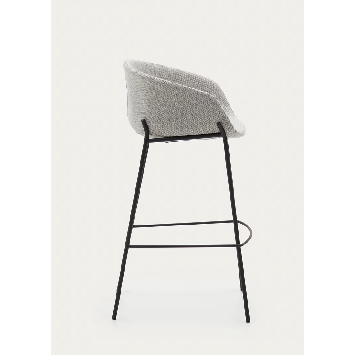 Taburete Yvette gris claro y patas de acero con acabado negro altura 75 cm 4