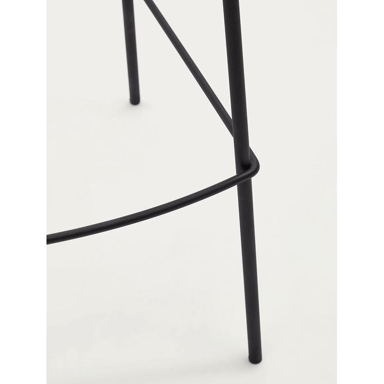 Taburete Yvette gris claro y patas de acero con acabado negro altura 75 cm 5