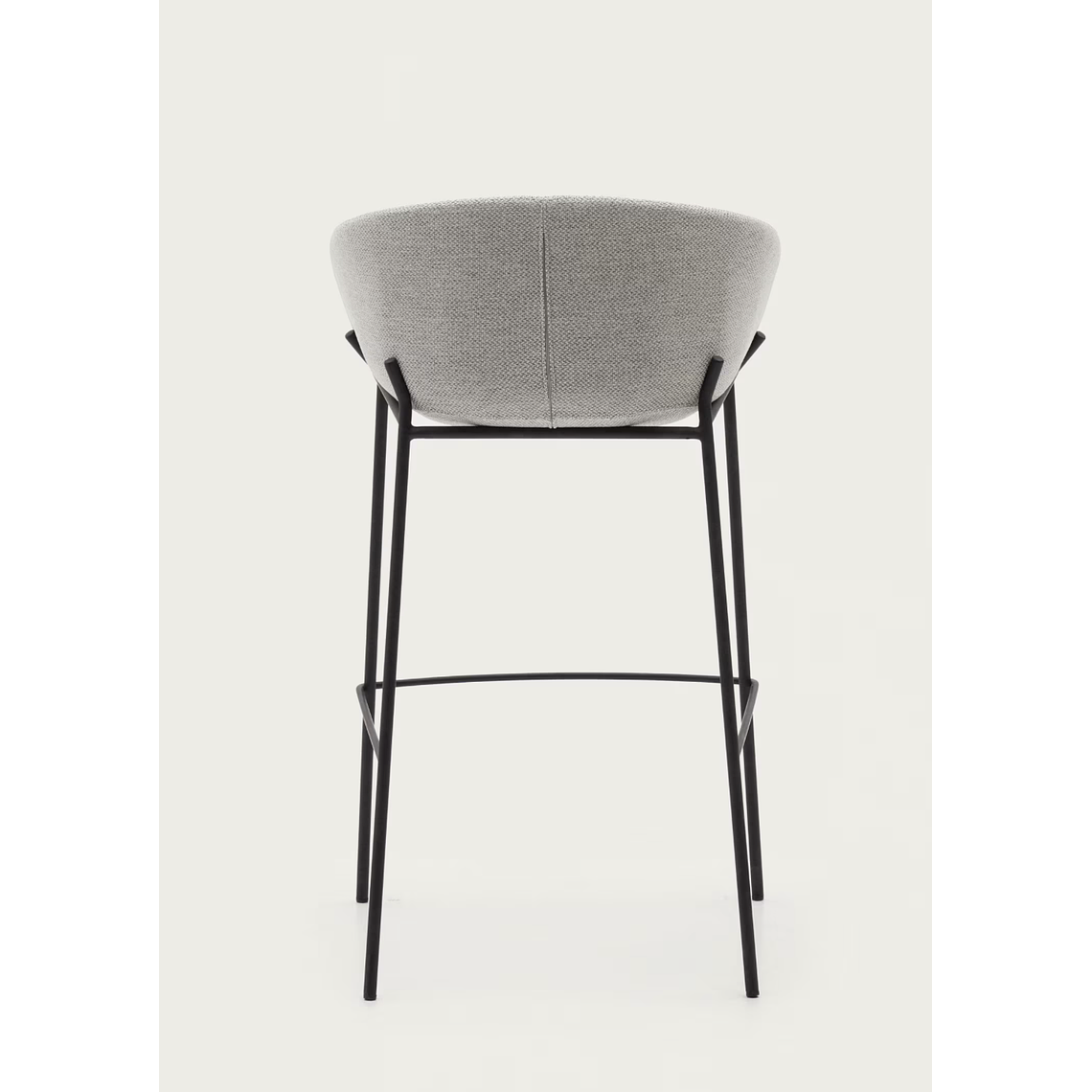 Taburete Yvette gris claro y patas de acero con acabado negro altura 75 cm 8