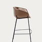 Taburete Yvette piel sintética marrón y patas de acero con acabado negro altura 75 cm - Miniatura 5