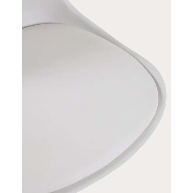 Taburete Orlando - T de piel sintética blanco y acero blanco mate 60-82 cm 3