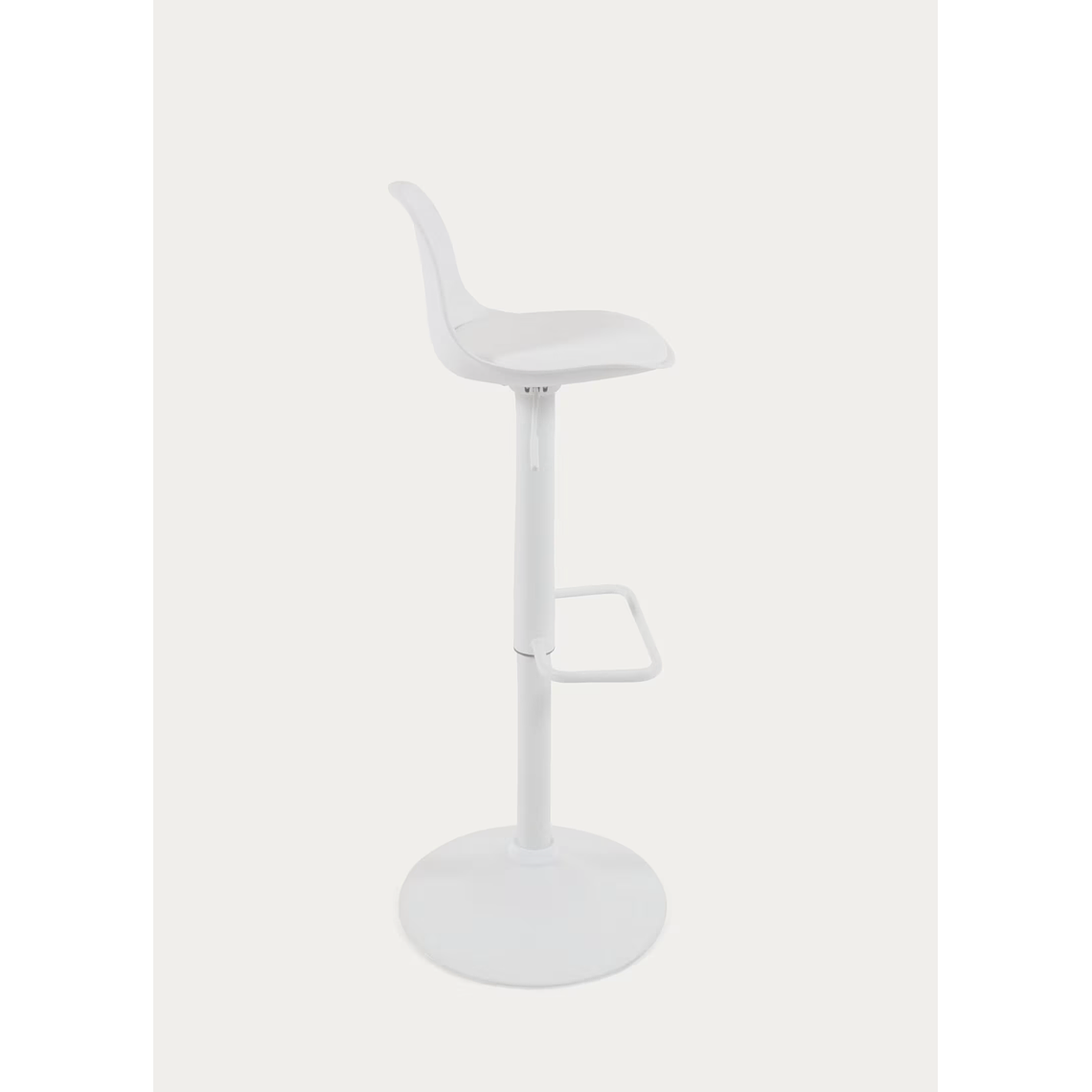 Taburete Orlando - T de piel sintética blanco y acero blanco mate 60-82 cm 5