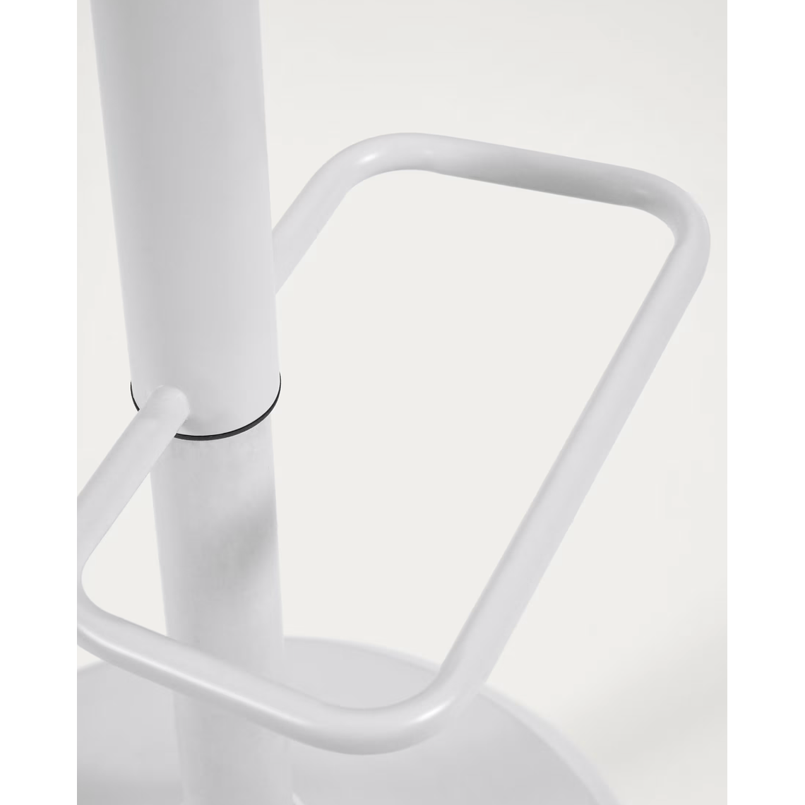 Taburete Orlando - T de piel sintética blanco y acero blanco mate 60-82 cm 6