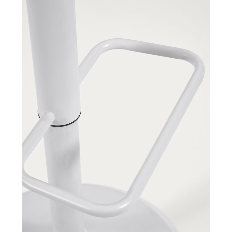 Taburete Orlando - T de piel sintética blanco y acero blanco mate 60-82 cm 6