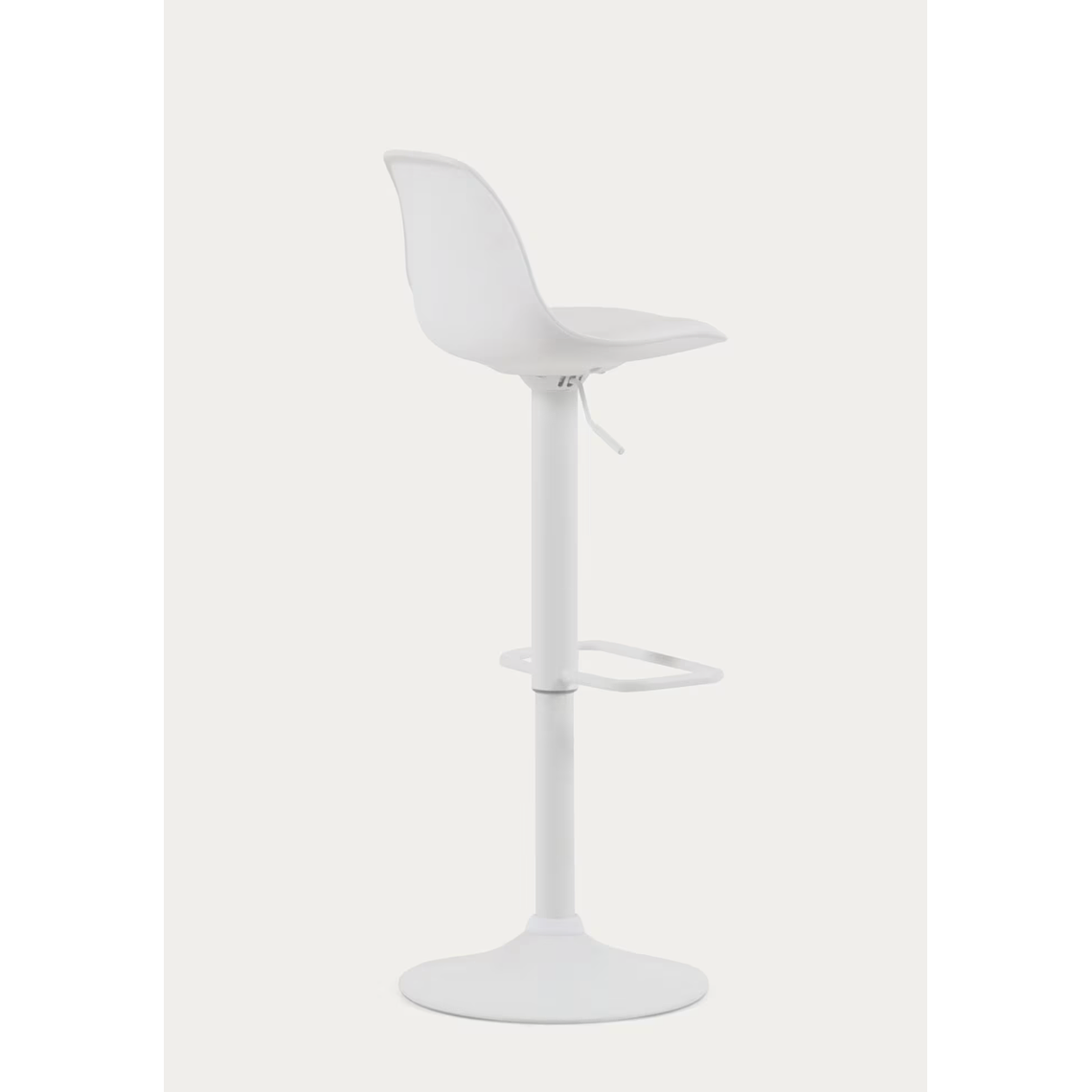 Taburete Orlando - T de piel sintética blanco y acero blanco mate 60-82 cm 7