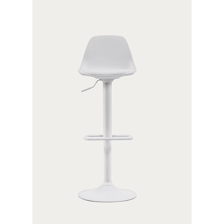 Taburete Orlando - T de piel sintética blanco y acero blanco mate 60-82 cm 8