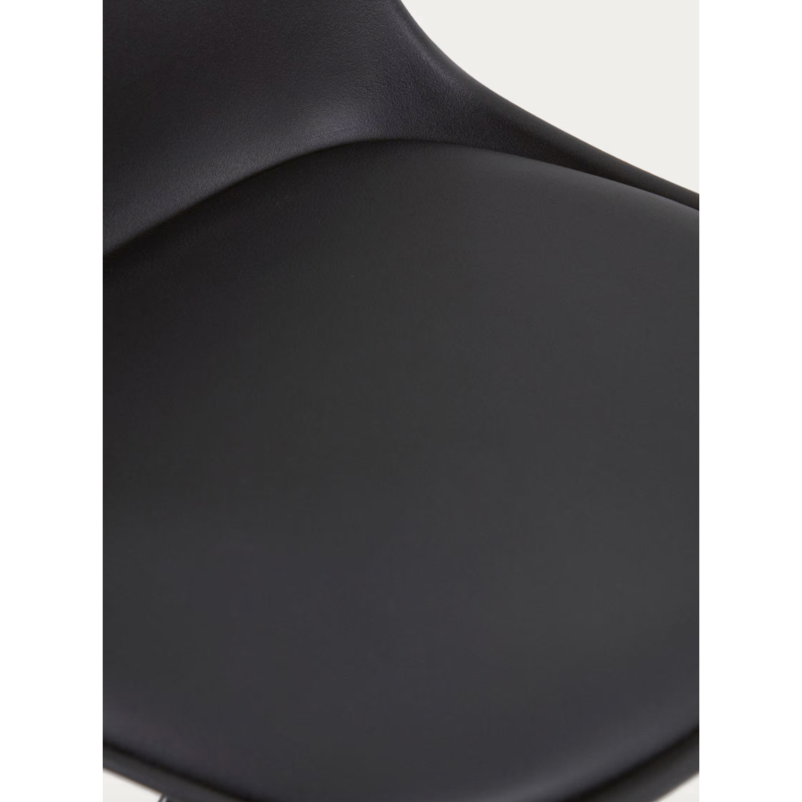 Taburete Orlando - T de piel sintética negro y acero negro mate 60-82 cm 3