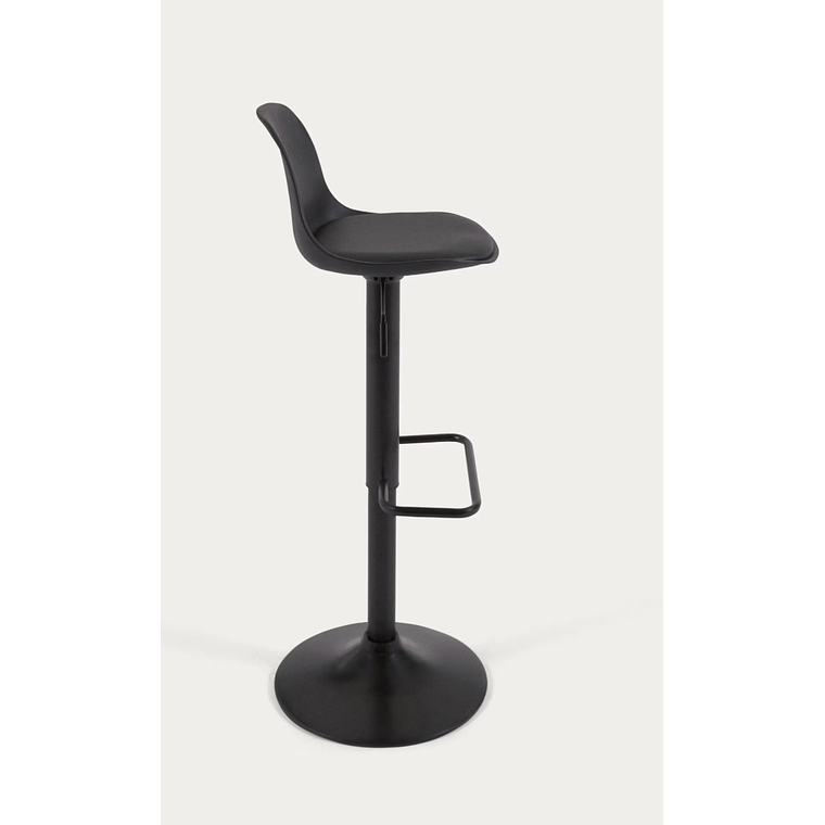 Taburete Orlando - T de piel sintética negro y acero negro mate 60-82 cm 6