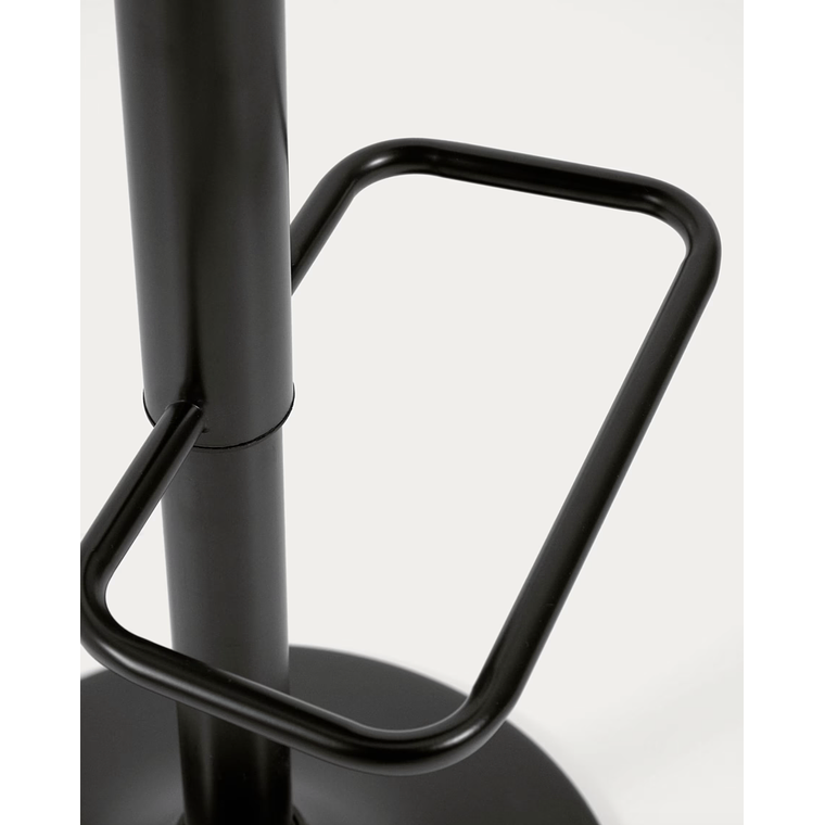 Taburete Orlando - T de piel sintética negro y acero negro mate 60-82 cm 7