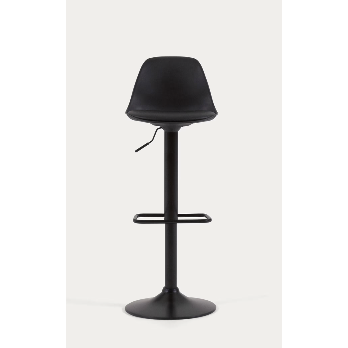 Taburete Orlando - T de piel sintética negro y acero negro mate 60-82 cm 9