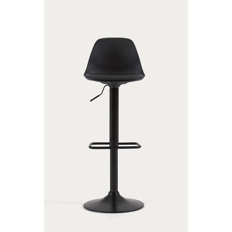 Taburete Orlando - T de piel sintética negro y acero negro mate 60-82 cm 9