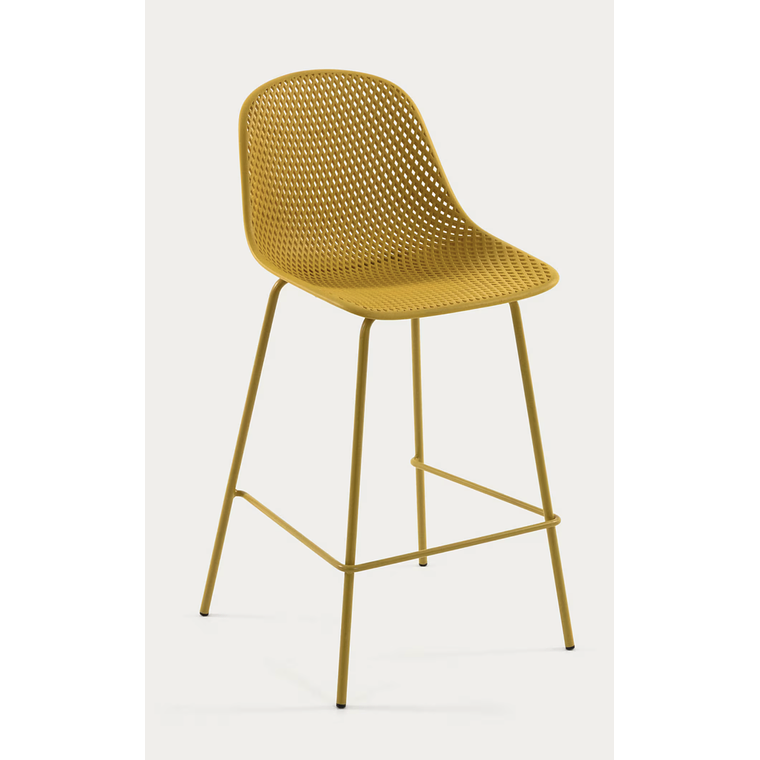 Taburete exterior Quinby amarillo altura 75 cm 1