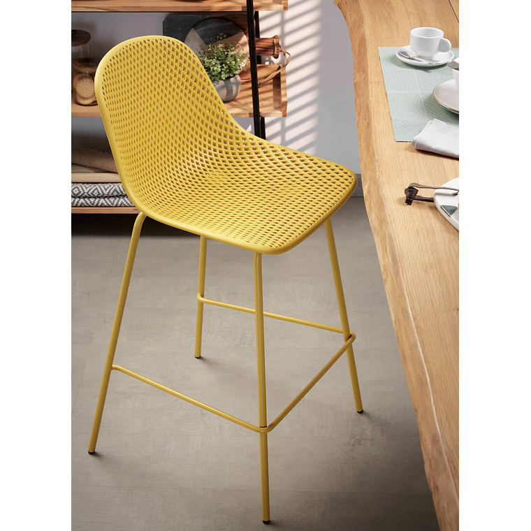 Taburete exterior Quinby amarillo altura 75 cm 4