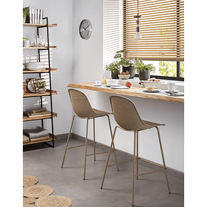 Taburete exterior Quinby beige altura 75 cm