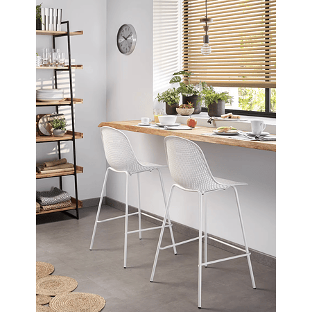 Taburete exterior Quinby blanco altura 75 cm