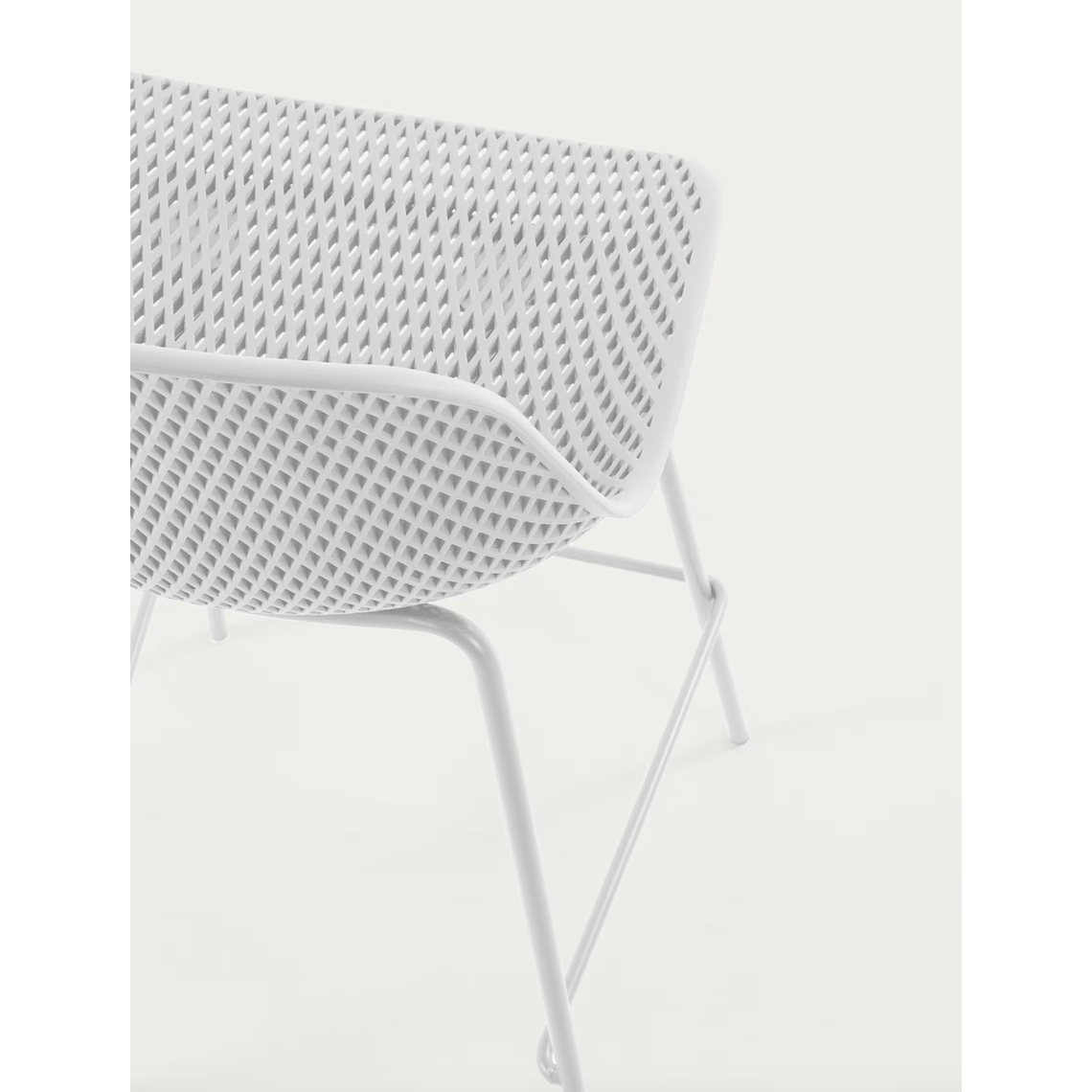 Taburete exterior Quinby blanco altura 75 cm 3