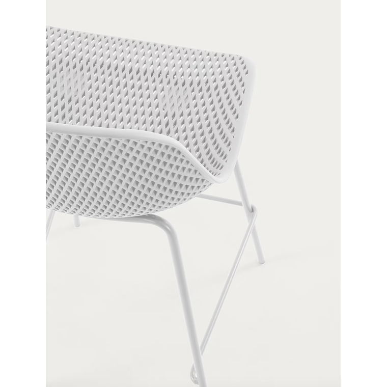 Taburete exterior Quinby blanco altura 75 cm 3