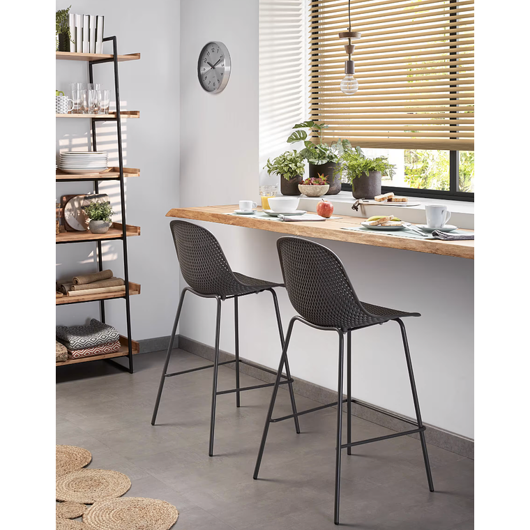 Taburete exterior Quinby gris altura 75 cm 2