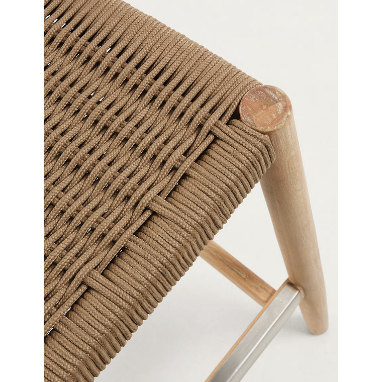 Taburete Nina de madera maciza de acacia y cuerda beige altura 76 cm 4