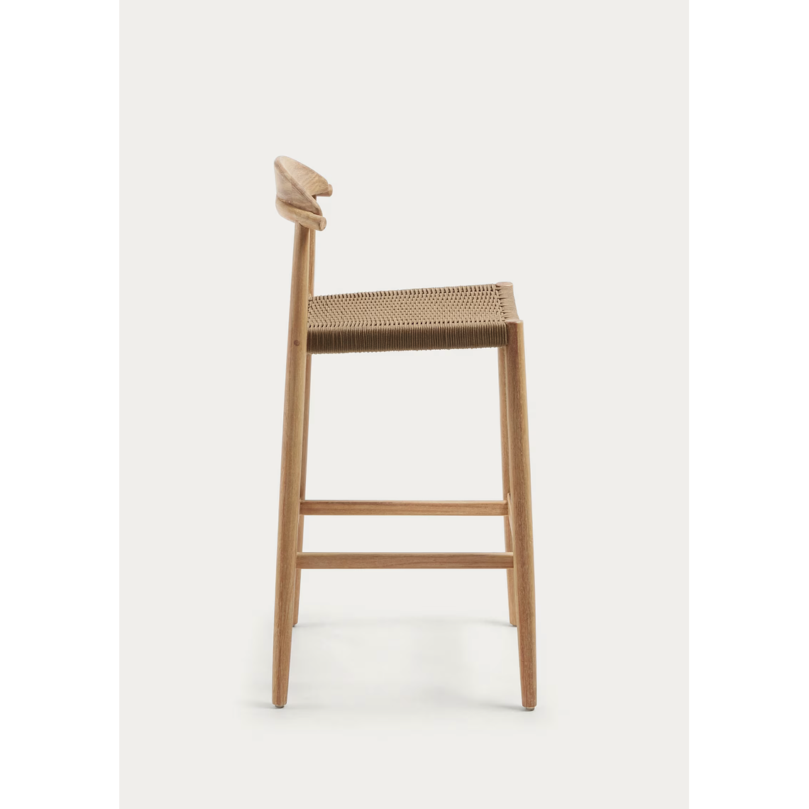 Taburete Nina de madera maciza de acacia y cuerda beige altura 76 cm 5