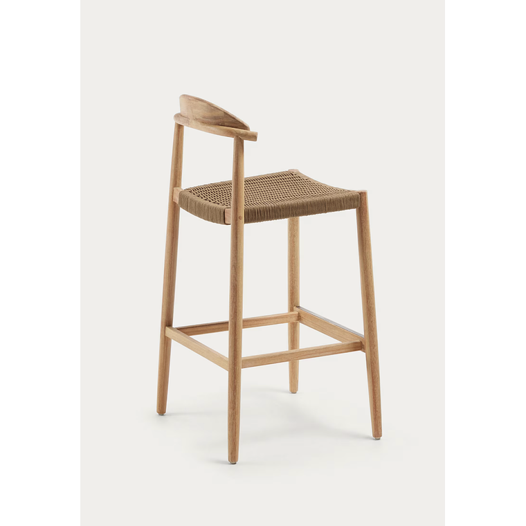 Taburete Nina de madera maciza de acacia y cuerda beige altura 76 cm 6