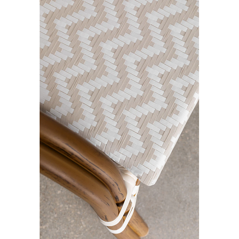 Juego de Balcón Mesa Redonda (Ø80 cm) y 2 Sillas de Jardín Apilables con Reposabrazos en Aluminio Brielle Bistro 9