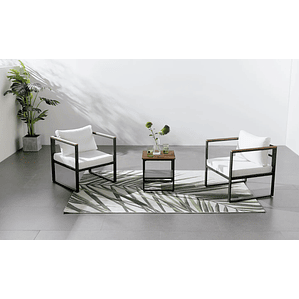 MUEBLES DE BALCÓN DE DISEÑO 2 PLAZAS MADERA NEGRA