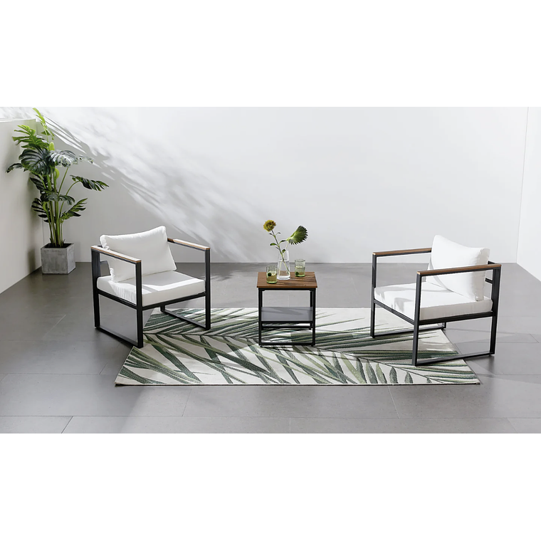 MUEBLES DE BALCÓN DE DISEÑO 2 PLAZAS MADERA NEGRA 1