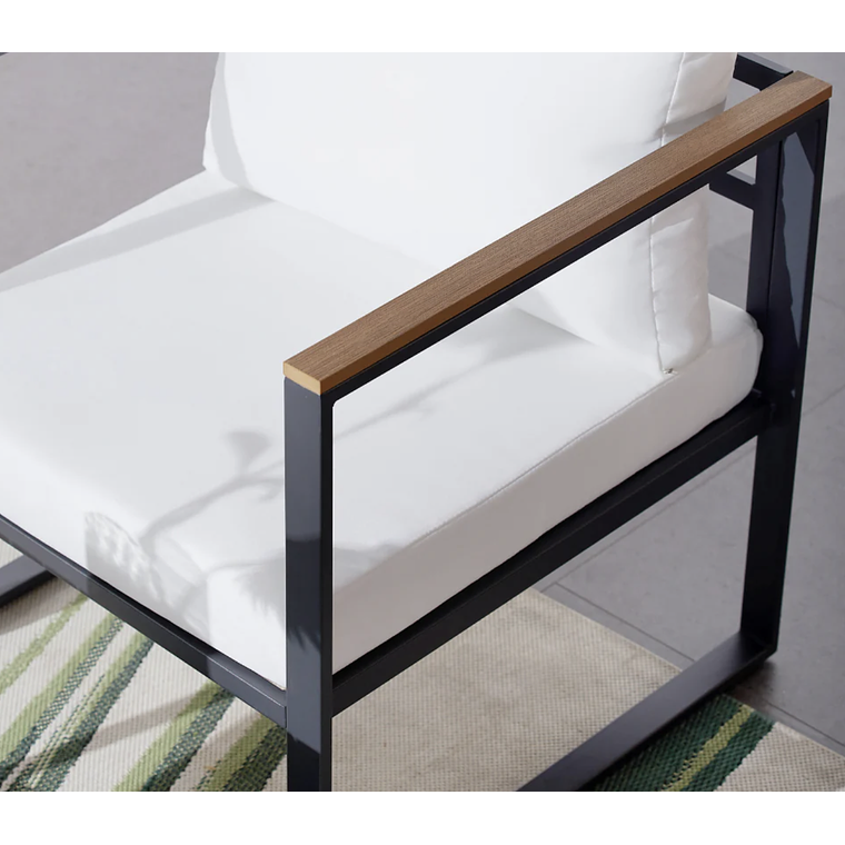 MUEBLES DE BALCÓN DE DISEÑO 2 PLAZAS MADERA NEGRA 3