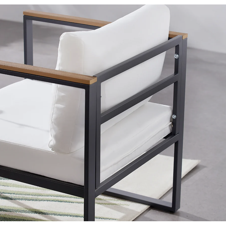 MUEBLES DE BALCÓN DE DISEÑO 2 PLAZAS MADERA NEGRA 4