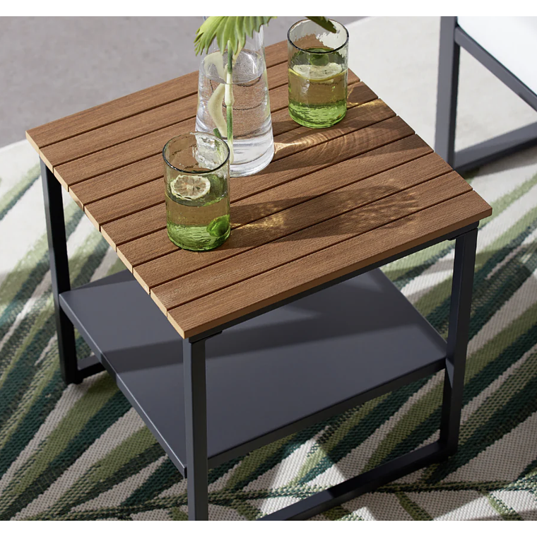 MUEBLES DE BALCÓN DE DISEÑO 2 PLAZAS MADERA NEGRA 5