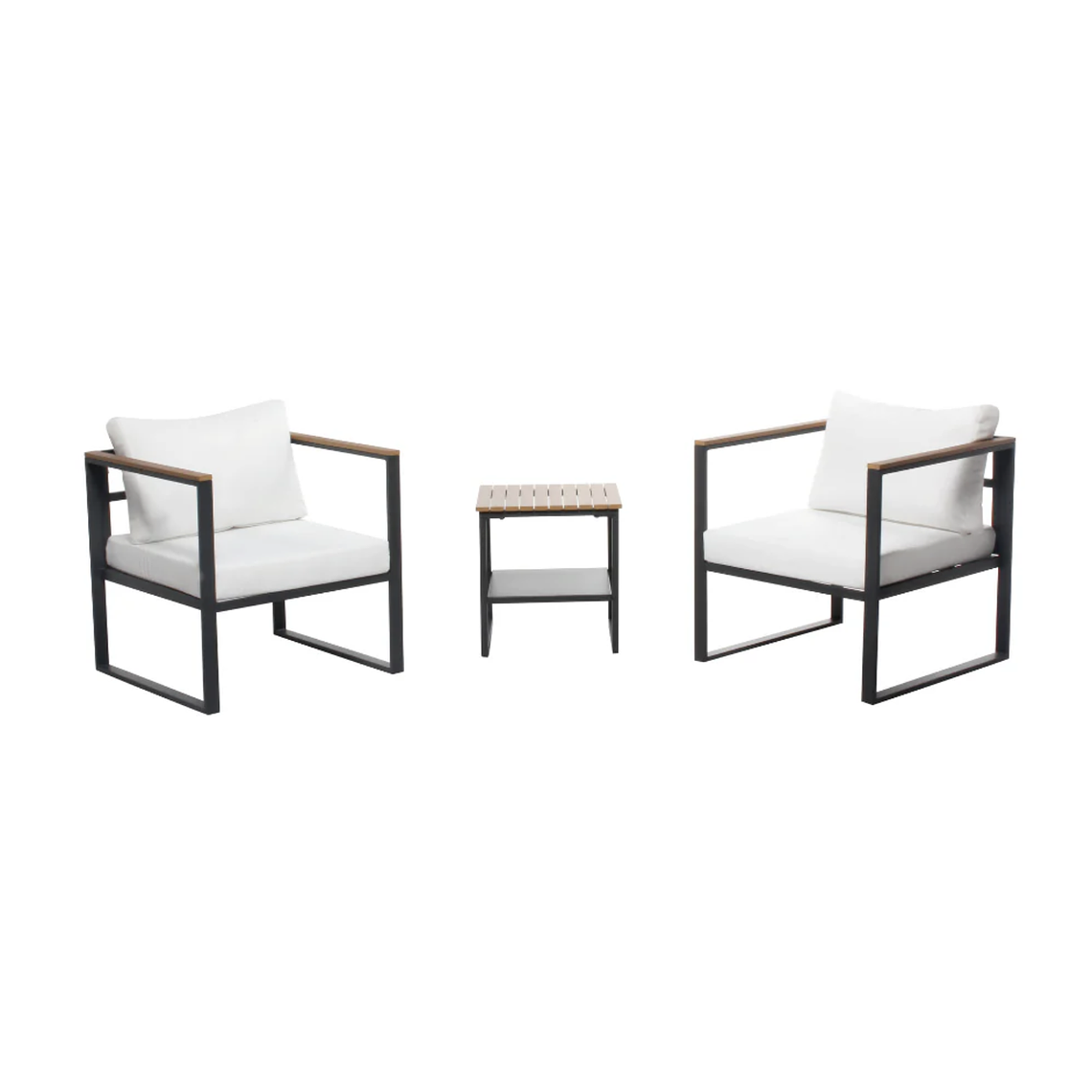 MUEBLES DE BALCÓN DE DISEÑO 2 PLAZAS MADERA NEGRA 6