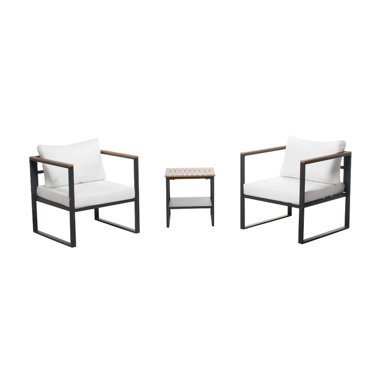 MUEBLES DE BALCÓN DE DISEÑO 2 PLAZAS MADERA NEGRA 6