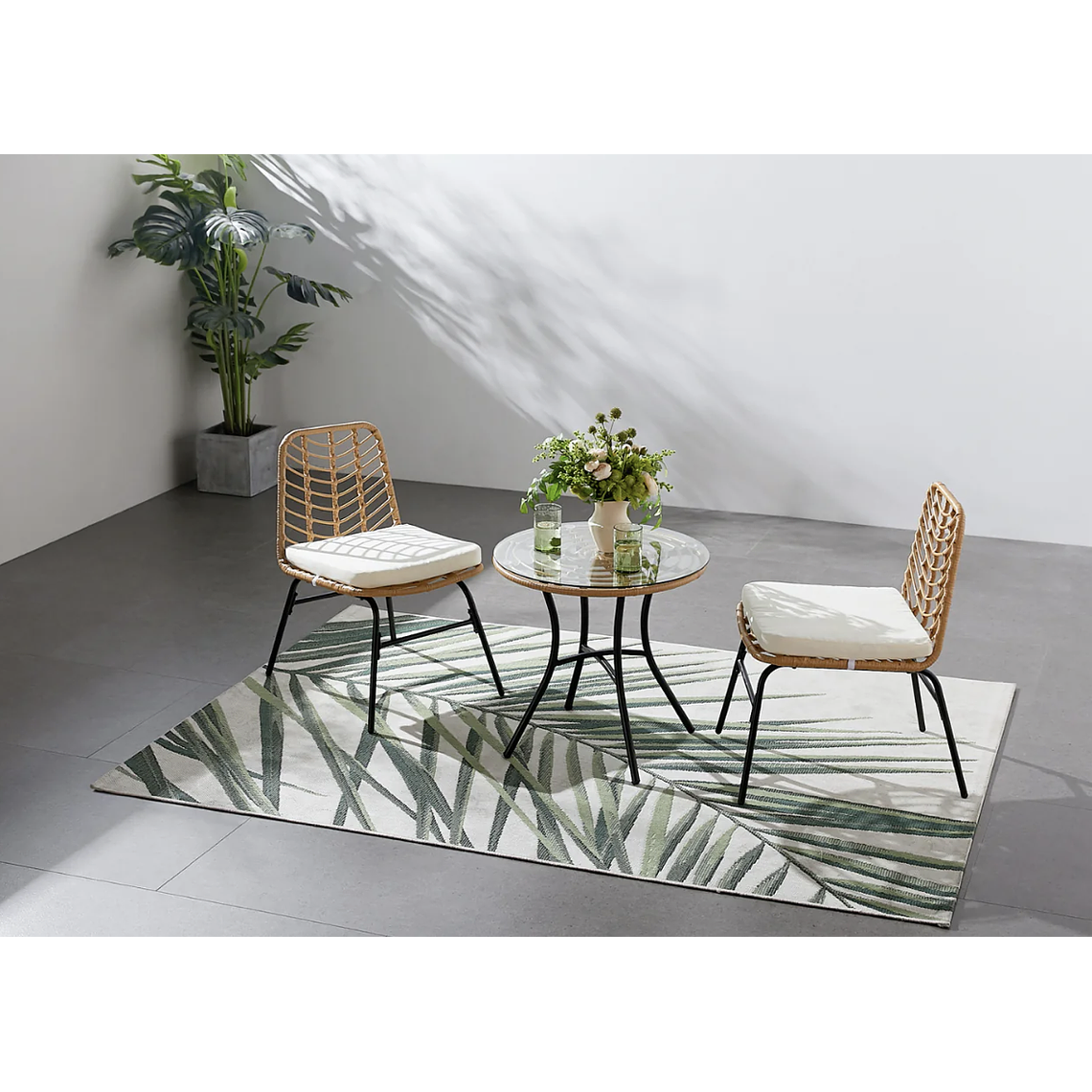 MUEBLES DE BALCÓN DE 2 PLAZAS EFECTO RATÁN 1