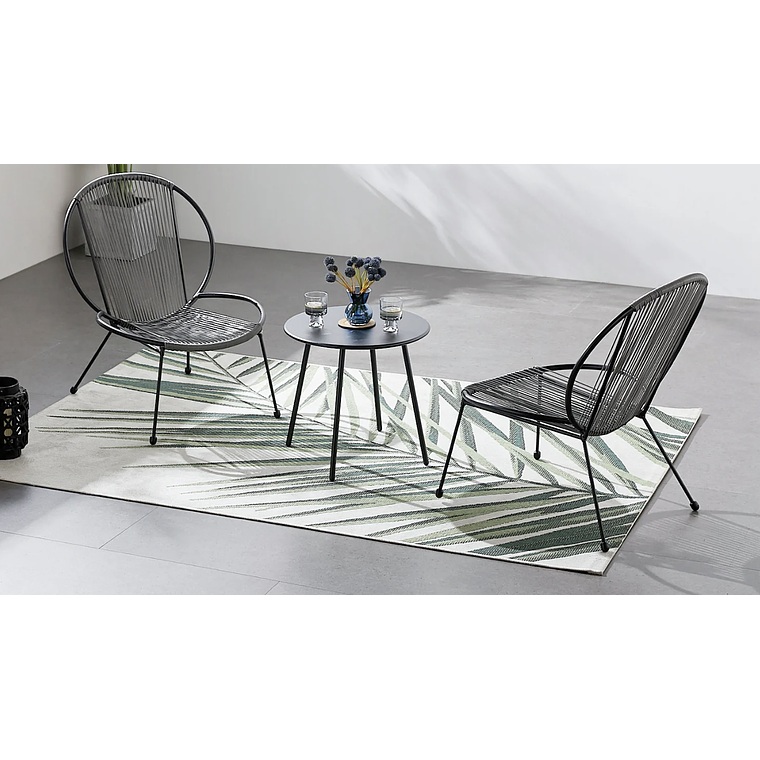 JUEGO DE BALCÓN DE 2 SILLONES + 1 MESA DE CENTRO GRIS OSCURO 1