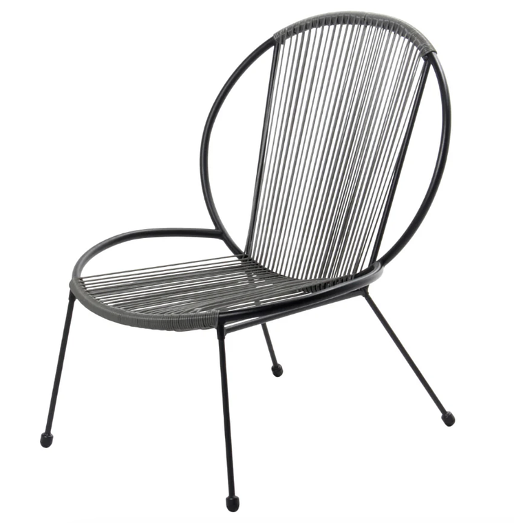 JUEGO DE BALCÓN DE 2 SILLONES + 1 MESA DE CENTRO GRIS OSCURO 3