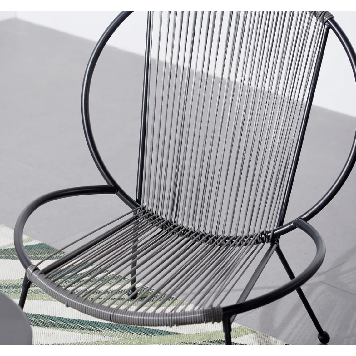 JUEGO DE BALCÓN DE 2 SILLONES + 1 MESA DE CENTRO GRIS OSCURO 4