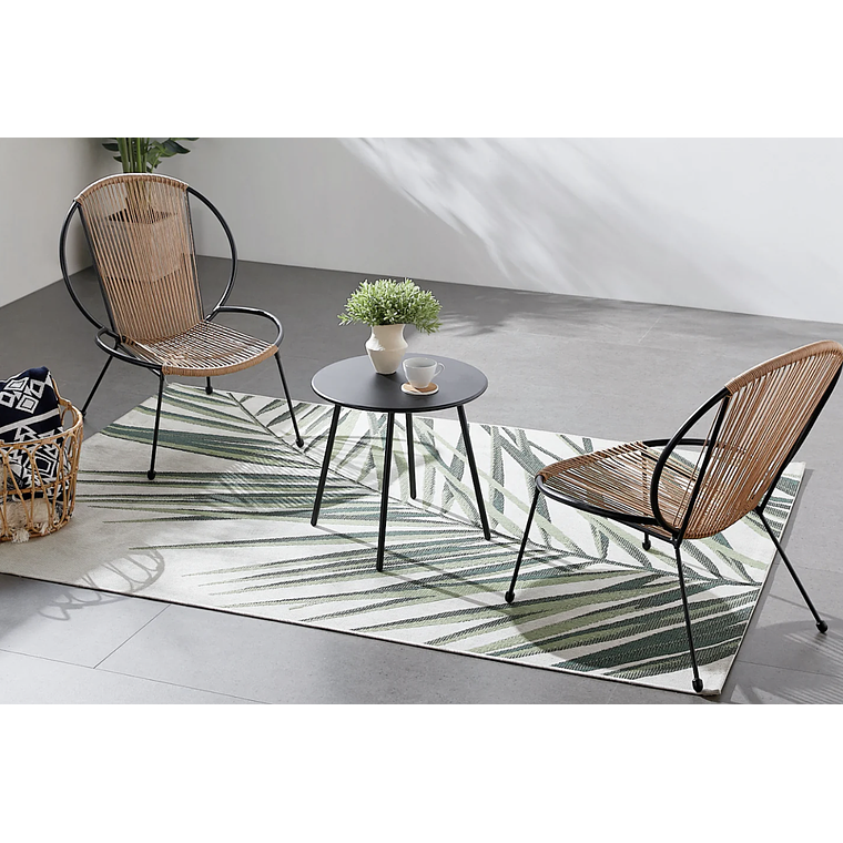 JUEGO DE BALCÓN DE 2 SILLONES + 1 MESA DE CENTRO GRIS BEIGE 1