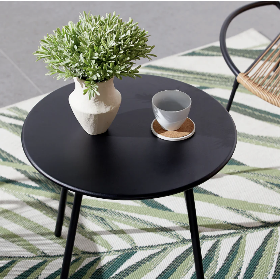 JUEGO DE BALCÓN DE 2 SILLONES + 1 MESA DE CENTRO GRIS BEIGE 6