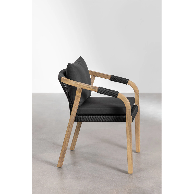 Juega de Comerdor Rectangular (260x100 cm) y 10 Sillas de Jardín en Madera de Acacia Dubai Gris Grafito 6