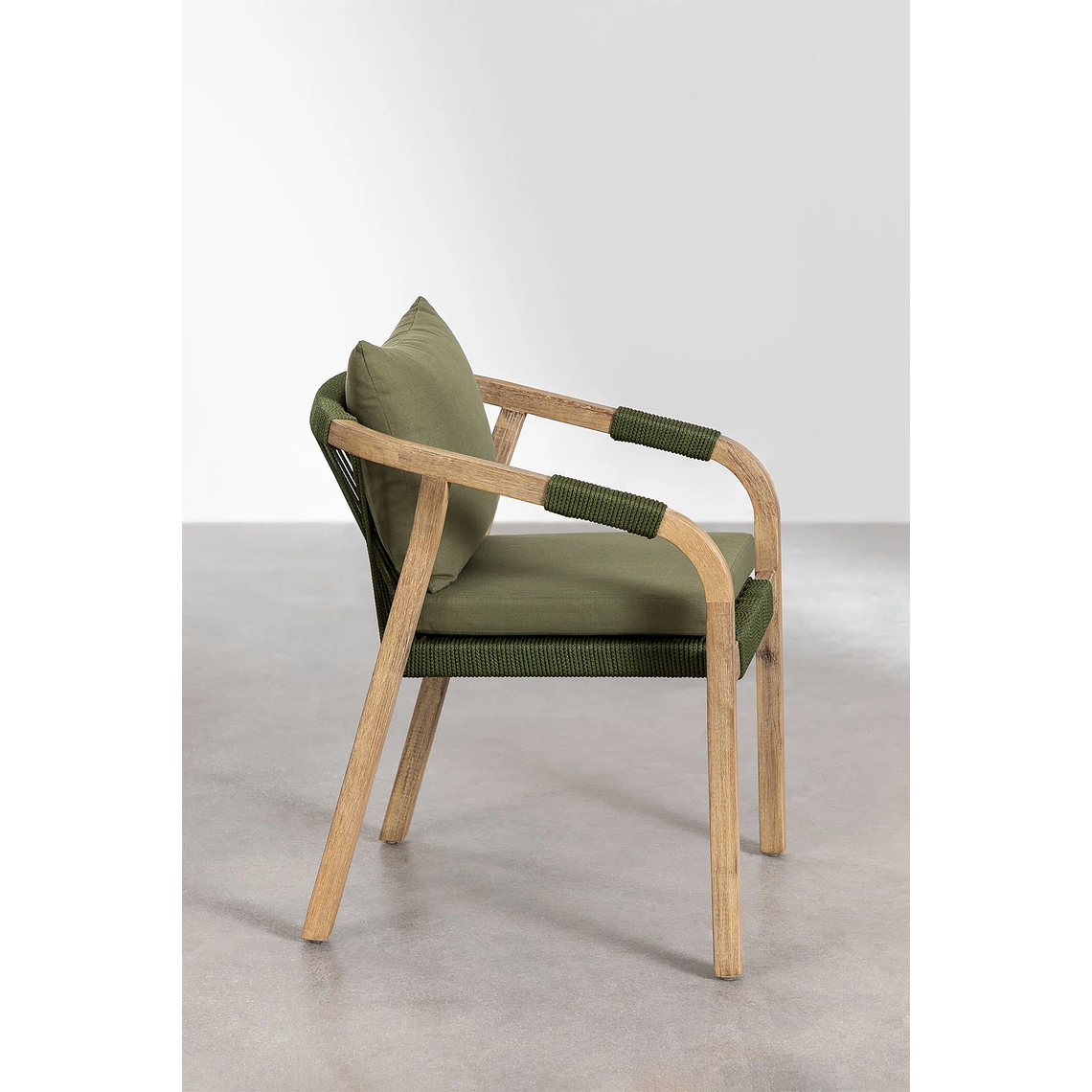 JJuega de Comerdor Rectangular (260x100 cm) y 10 Sillas de Jardín en Madera de Acacia Dubai Verde Army  6