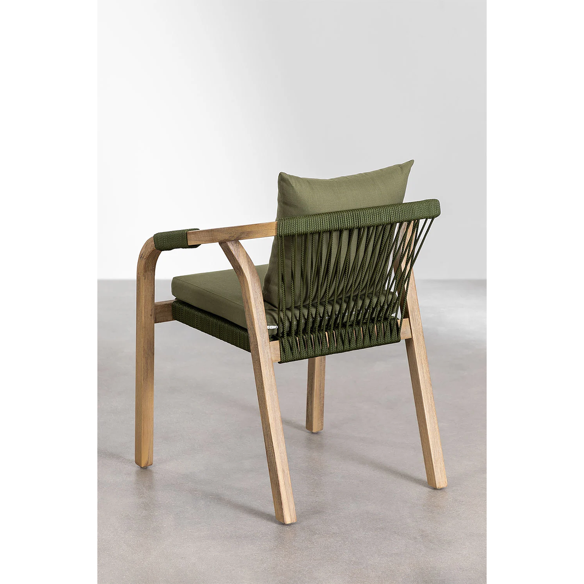 JJuega de Comerdor Rectangular (260x100 cm) y 10 Sillas de Jardín en Madera de Acacia Dubai Verde Army  7