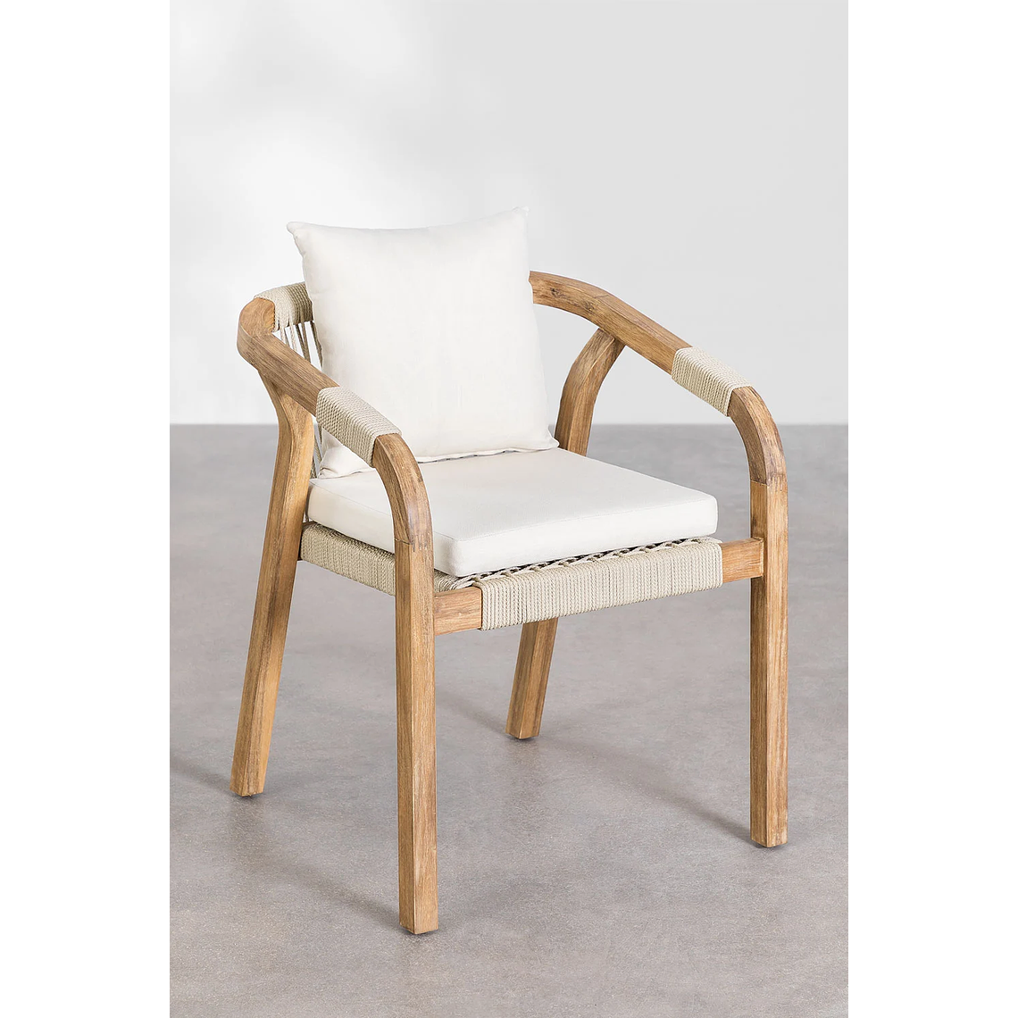 JJuega de Comerdor Rectangular (260x100 cm) y 10 Sillas de Jardín en Madera de Acacia Dubai Verde Army - COPIAR 6