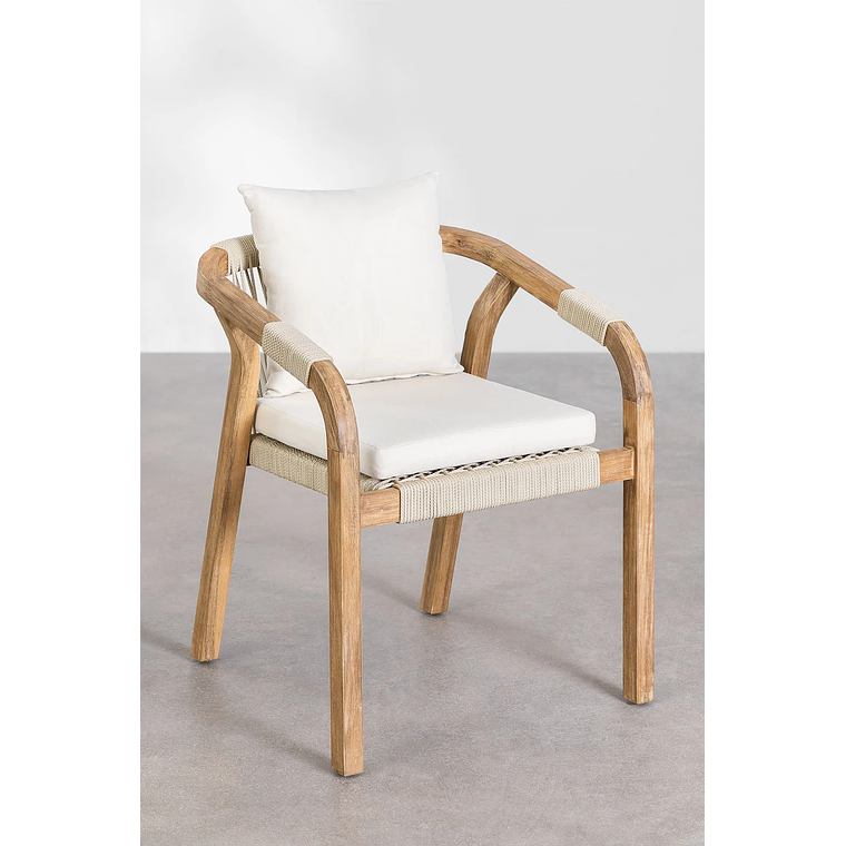 JJuega de Comerdor Rectangular (260x100 cm) y 10 Sillas de Jardín en Madera de Acacia Dubai Verde Army - COPIAR 6