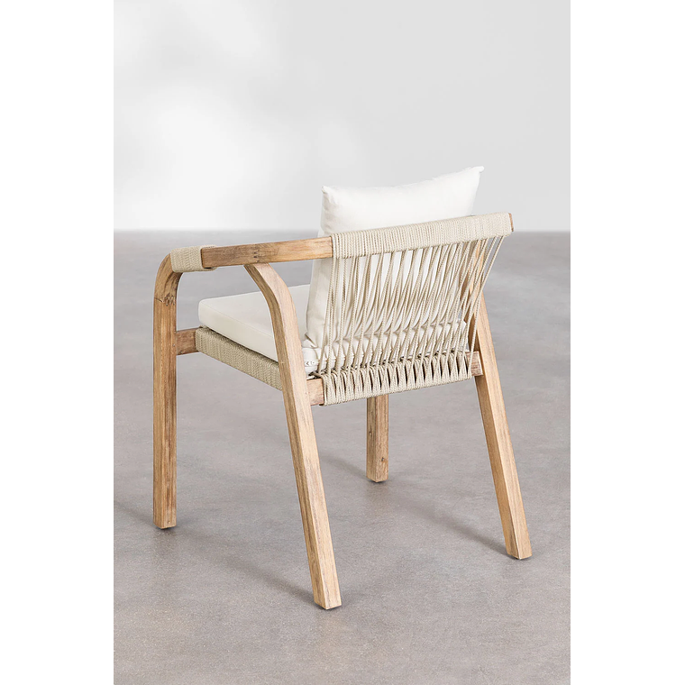 JJuega de Comerdor Rectangular (260x100 cm) y 10 Sillas de Jardín en Madera de Acacia Dubai Verde Army - COPIAR 8